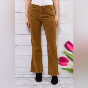 Jones New York Signature Stretch Corduroy Pants, Mustard, Boot Cut, Y2K, size 4P